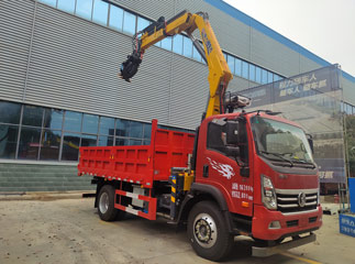 truck mounted crane with mechanic gripper